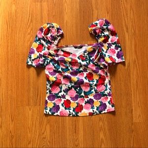 Floral Puff Sleeve Top